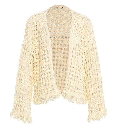 Openwork knit cardigan
