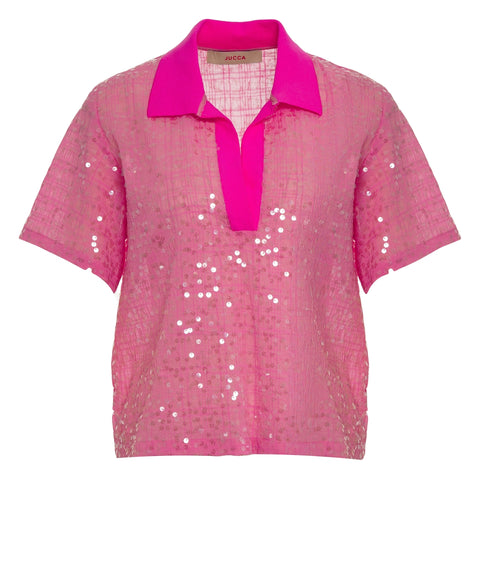 Polo shirt with sequins