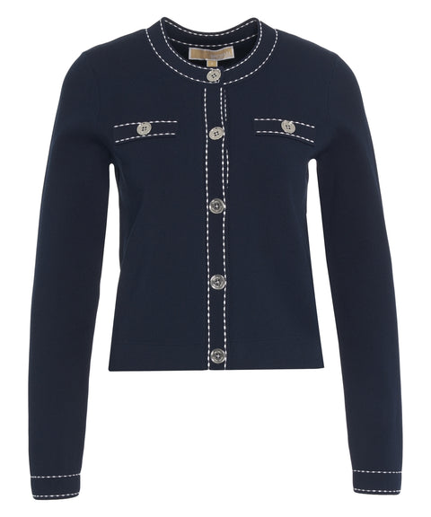 Cardigan mit Kontrastnähten