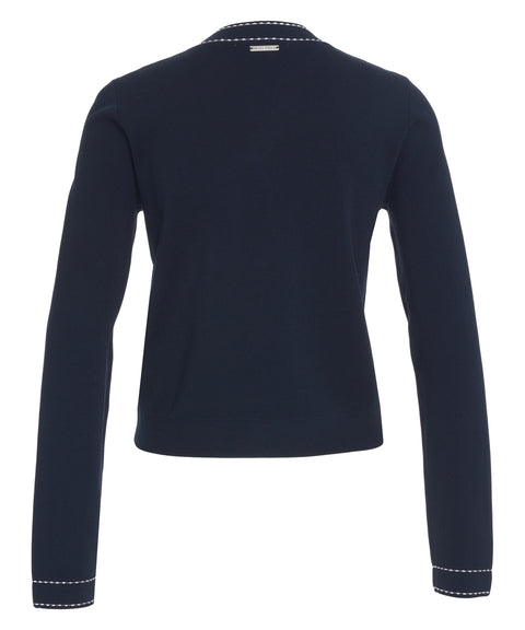 Cardigan mit Kontrastnähten