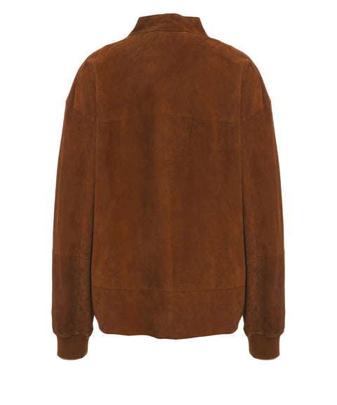 Leather bomber jacket 'Infinity'