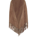 Suede cape with fringes