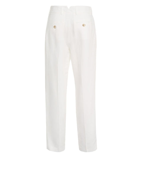 Pantaloni chino in misto lino