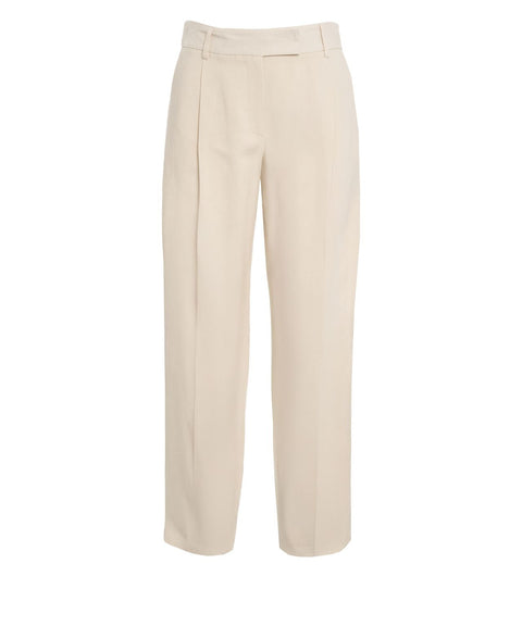 Pantaloni chino in misto lino