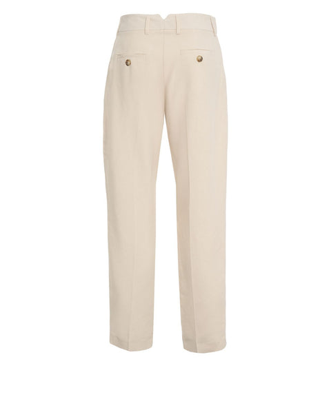 Pantaloni chino in misto lino