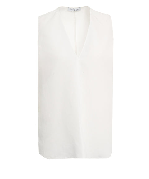 Top aus Leinengemisch