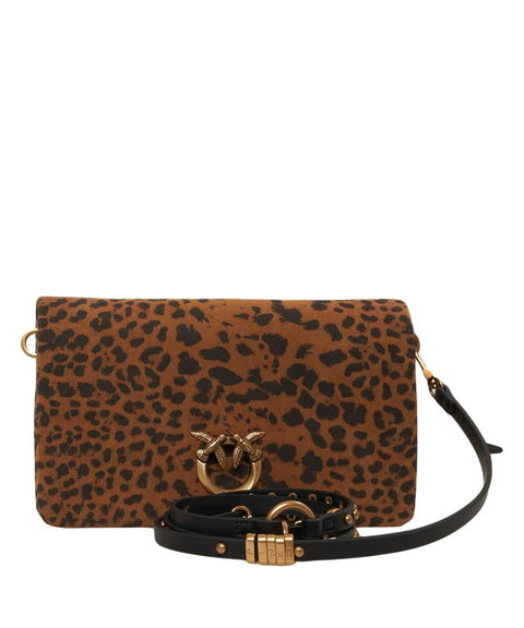 Borsa a tracolla con stampa animalier