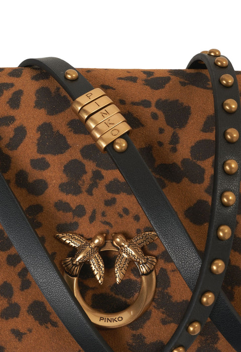 Borsa a tracolla con stampa animalier