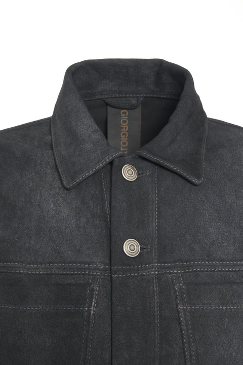 Overshirt in pelle