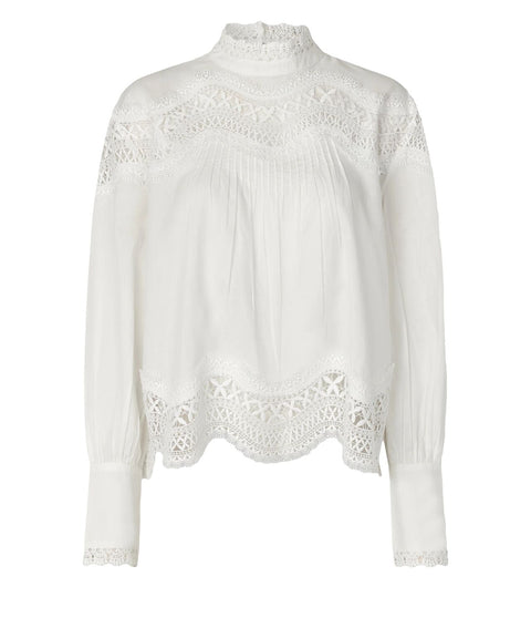 Blusa con dettagli in pizzo 'Tria'