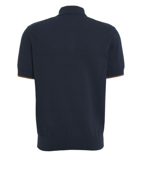 Strick Poloshirt mit Rautenmuster