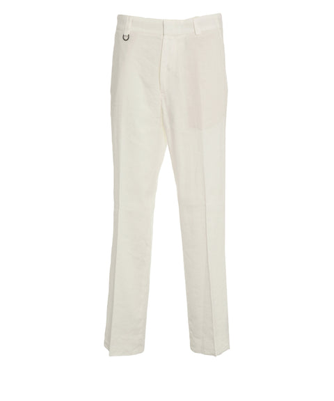 Pantaloni chino in misto lino