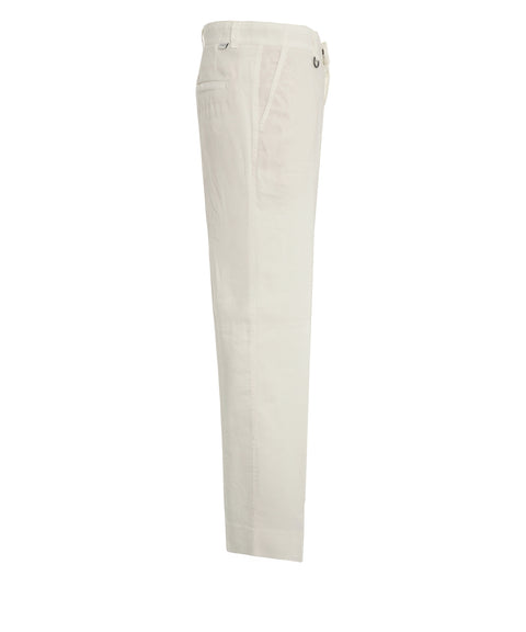 Pantaloni chino in misto lino