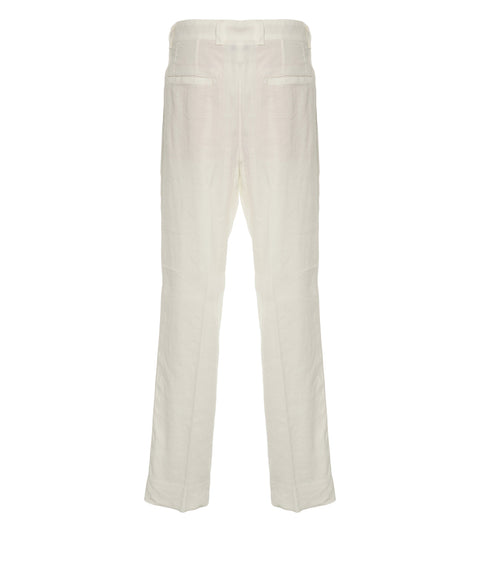 Pantaloni chino in misto lino