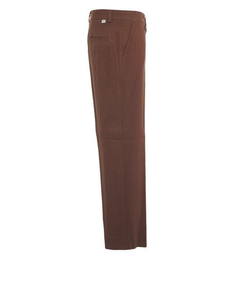 Pantaloni chino in misto lino