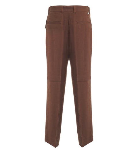 Pantaloni chino in misto lino