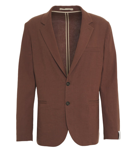 Einreiher Blazer aus Leinengemisch