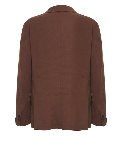 Einreiher Blazer aus Leinengemisch