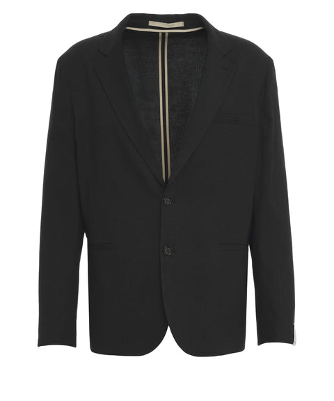 Einreiher Blazer aus Leinengemisch