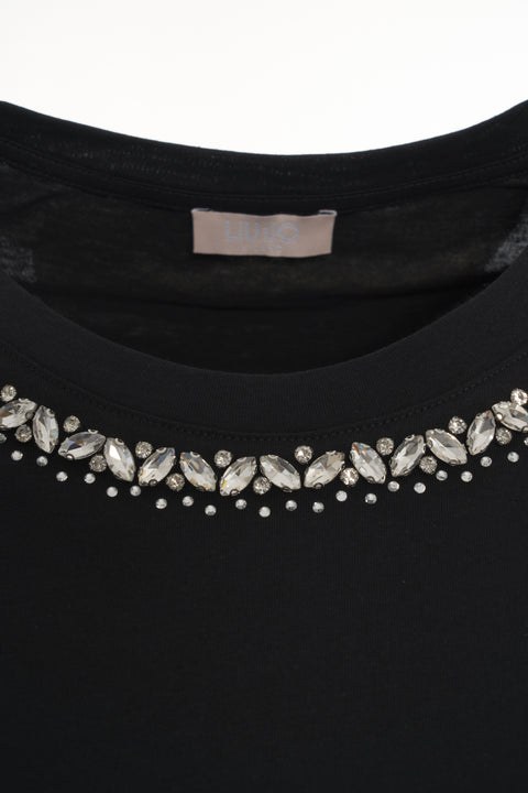 T-shirt con strass