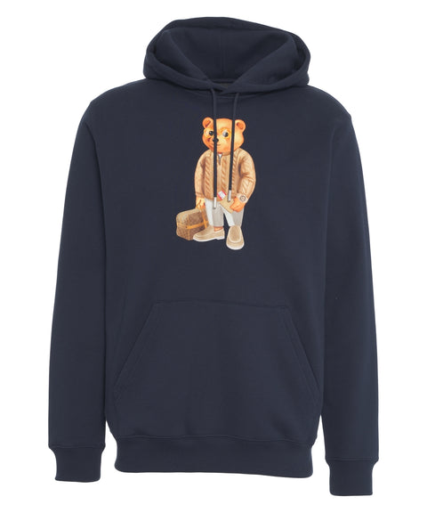 Felpa con cappuccio e stampa 'CXLVI'