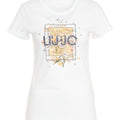T-Shirt mit Print und Strass
