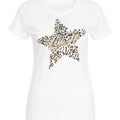 T-shirt con stampa e strass