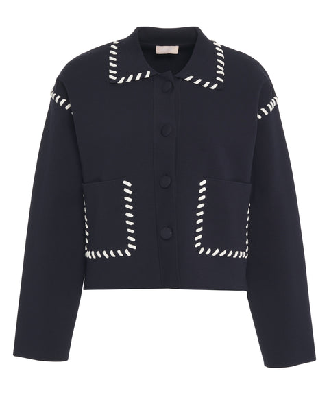 Giacca con impunture decorative