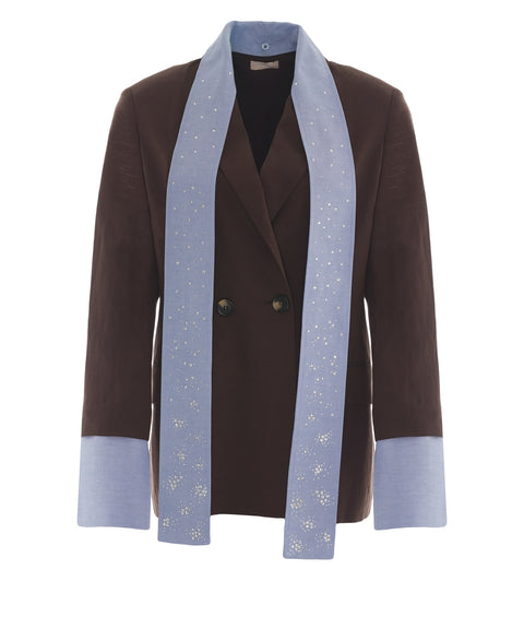 Blazer with scarf detail