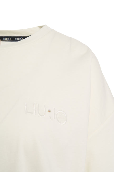 T-shirt con ricamo logo