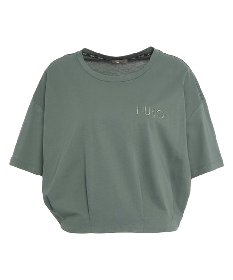 T-shirt with logo embroidery