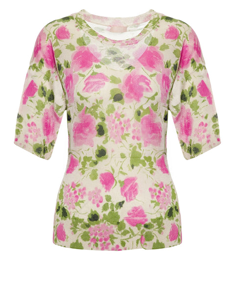 Sweater with floral pattern