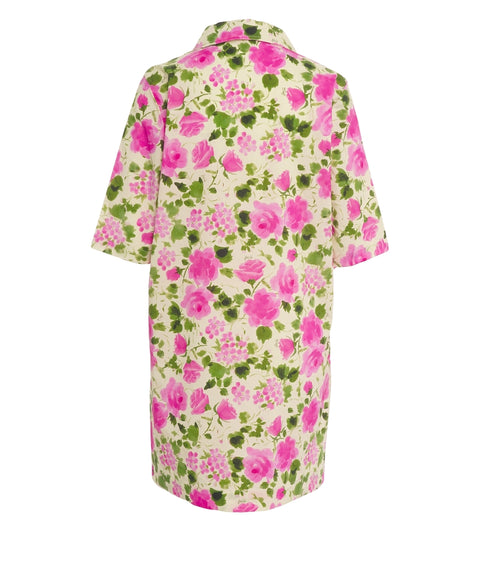 Poplin dress with a floral print