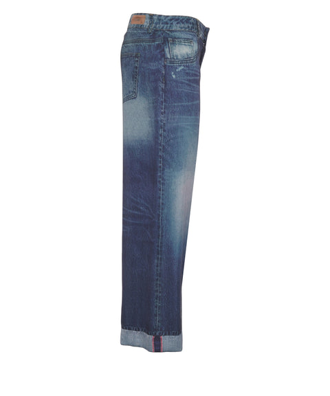 Pantaloni in raso effetto denim