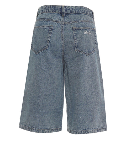 Denim bermuda with embroidery