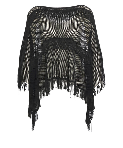 Poncho con frange