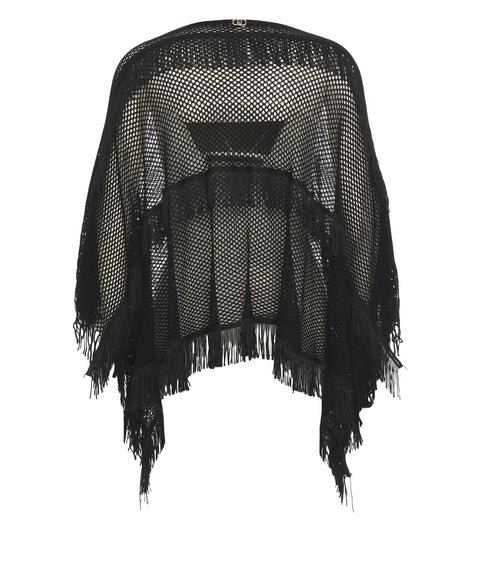 Poncho con frange