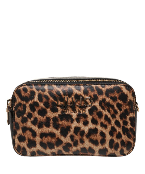 Shoulder bag with animal print