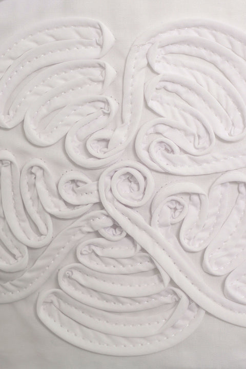 Top in popeline con ricami