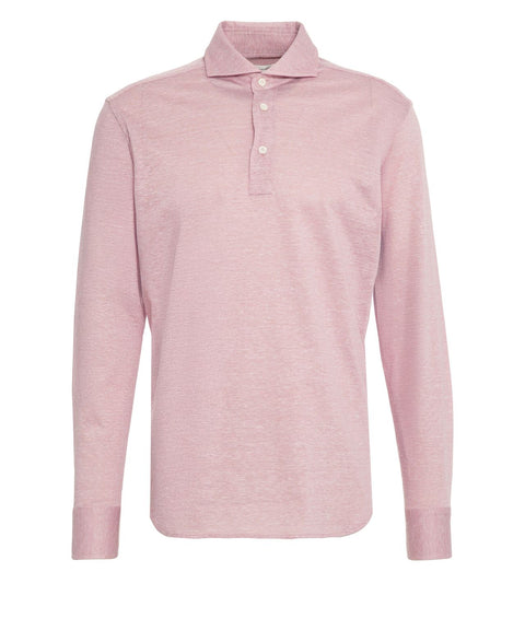 Langarm Strick Poloshirt