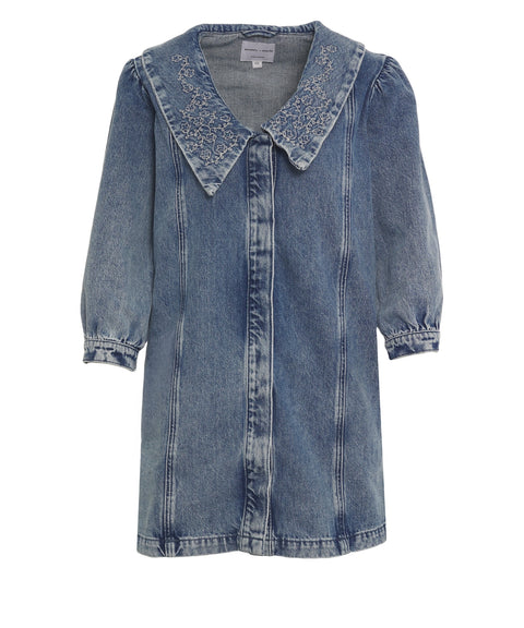 tilly denim mini dress Denim Wrap-Style Mini Dress Lake Tilly Bayou