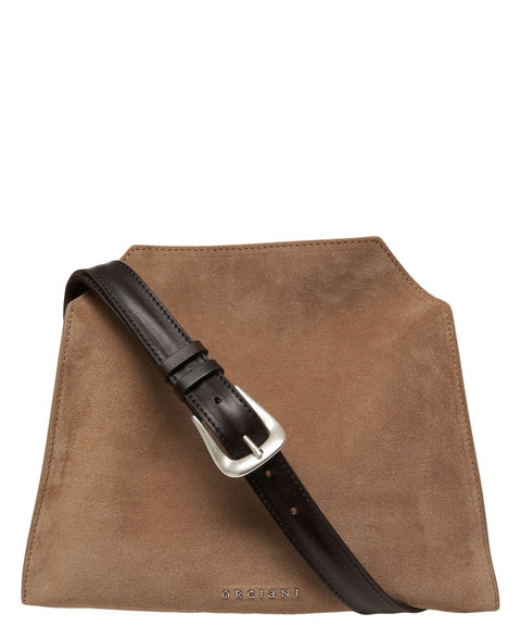 Borsa a spalla scamosciata