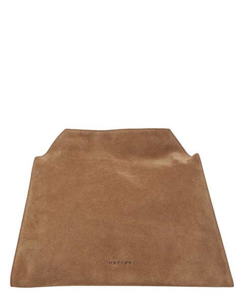 Schultertasche aus Wildleder