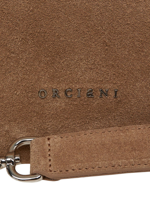 Schultertasche aus Wildleder