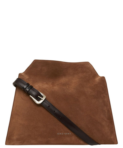 Borsa a spalla scamosciata