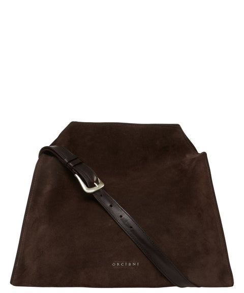 Borsa a spalla scamosciata