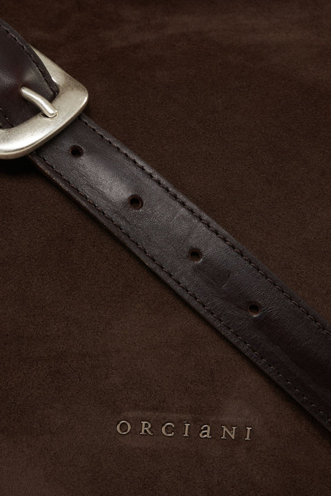 Borsa a spalla scamosciata