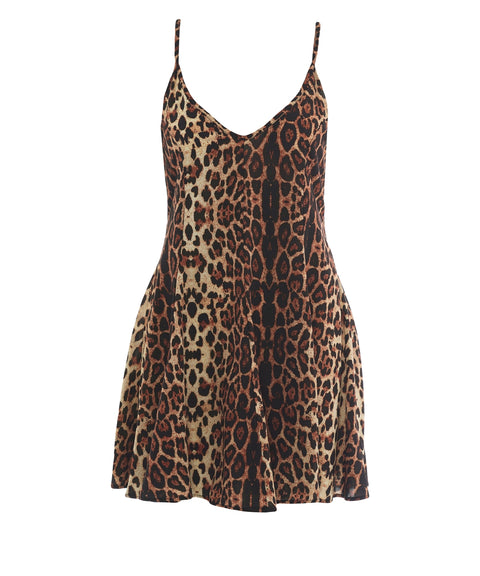 Abito mini con stampa animalier