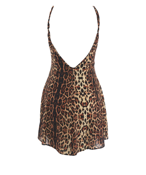 Abito mini con stampa animalier