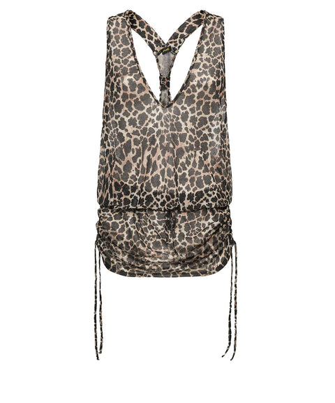 Abito mini con stampa animalier